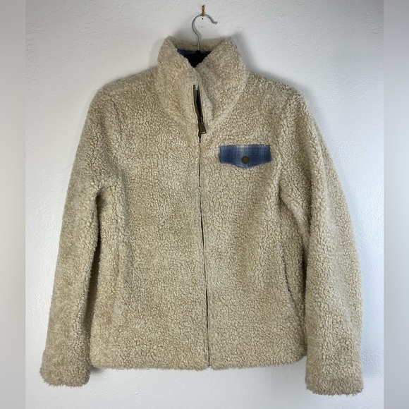 Pendleton Wool Blend Fuzzy Teddy Full Zip Cream Cozy‎ Warm Pockets Jacket Small - Picture 16 of 16